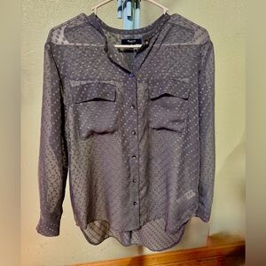 Madewell Gray Textured Blouse. Size XS